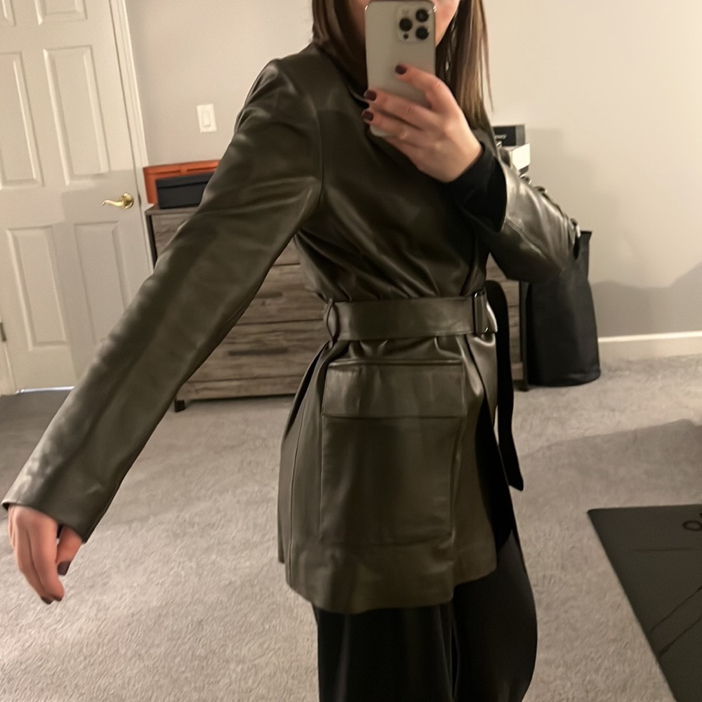 Massimo Dutti leather blazer/jacket